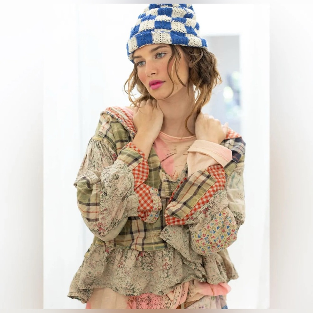 Magnolia Pearl Patchwork Gaspar Blouse (OS)($400)(SOLD OUT STYLE)